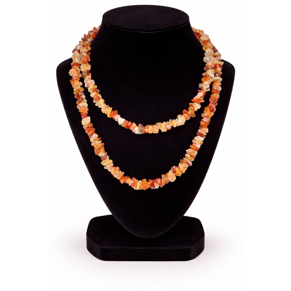 Natural Brown Tone Quartz Agate Polished Chips Gemstone Single Strand Necklace